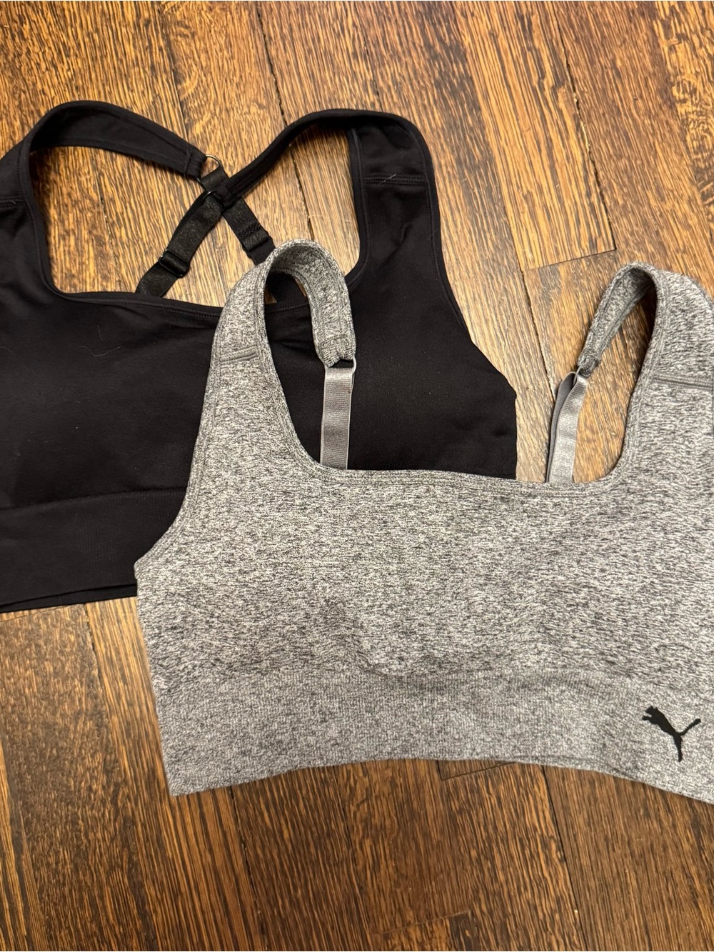 Puma Grey & Black Sports Bras